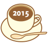 年賀状　コーヒーカップの2015【透過PNG】