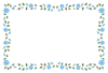 薔薇の花のフレーム水色横