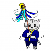 ねこまるの出初式【透過】PNG