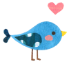 ポッとした青い鳥【透過PNG】