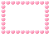 ピンク色のハートのフレーム　(透過PNG)