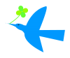 【透過png】青い鳥と四つ葉のクローバー1