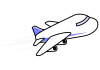 シンプルな飛行機【透過PNG】