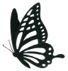 アゲハ蝶（モノクロ）左向き【透過PNG】