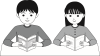 中高生の読書　透過png