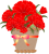 赤いカーネーション　バスケット　透過png