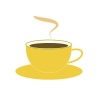 コーヒー入りカップ（黄色）