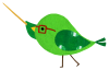 緑の鳥先生【透過PNG】