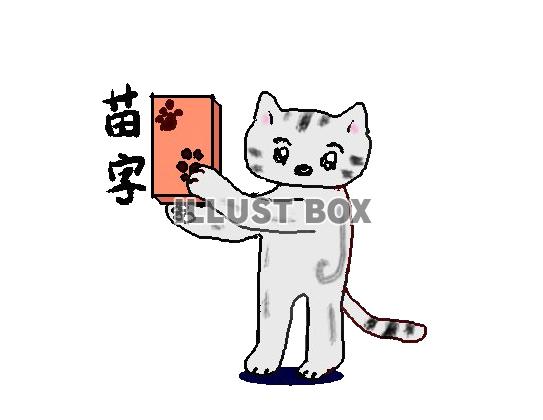 無料イラスト ねこまるの苗字はこれ 透過 Png