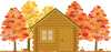 秋の森のログハウス