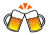 ビールの乾杯イラスト　透過png