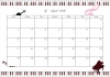 2016年4月度横型カレンダー　2　ピアノ