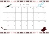 2016年6月度横型カレンダー　2　ピアノ
