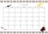 2016年7月度横型カレンダー　2　ピアノ
