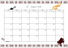 2016年8月度横型カレンダー　2　ピアノ