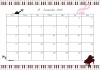 2016年9月度横型カレンダー　2　ピアノ