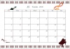 2016年10月度横型カレンダー　2　ピアノ