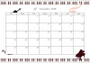 2016年11月度横型カレンダー　2　ピアノ