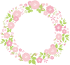 春植物ピンク桜シンプル可愛いおしゃれなシルエット飾り装飾枠円丸フレーム【無料イラ