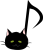 音符にゃんこ。黒猫【PNG】