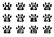 数字入り猫の足あとアイコンセット