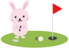 パターゴルフをする動物4(png・CSeps）