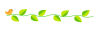 葉っぱと小鳥のライン　透過png