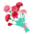 カーネーション花束　透過PNG