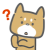 ハテナ顔の柴犬くん。（透過PNG)