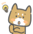 閃いた柴犬くん。（透過PNG)