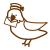 郵便物をくわえた鳥　透過png