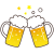 ビールで乾杯イラスト【透過PNG】