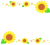 ヒマワリと星のフレーム　透過png