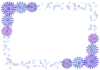 青い花のフレーム3・背景透過処理png画像