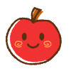 無料イラスト 笑顔のリンゴと木のフレーム