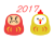 鳥とだるまイラスト　透過png