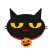 黒猫とかぼちゃ　透過png