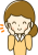 喜んでいる女性、サラさん。（透過PNG)