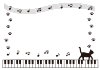 ピアノを弾く黒猫のフレーム