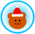 クリスマス　くま　水色丸枠（透過PNG）