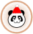 クリスマス　パンダ　茶丸枠（透過PNG）