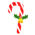 クリスマスのベル付きのステッキ　透過png