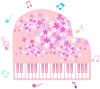 ピアノ ピンク 芝桜 カラー音符付き