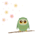 ミミズクと梅（PNG）