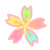 カラフルな桜の花　透過png