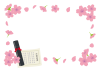卒業証書と桜のフレーム