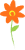 オレンジのお花（透過PNG）手描き風