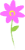 ピンクのお花（透過PNG）手描き風