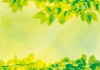 グリーンフレーム枠葉っぱ自然緑色葉桜装飾枠飾り枠シンプル綺麗春初夏木洩れ日背景素