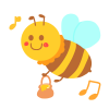 ハチミツを運ぶ蜜蜂のイラスト　透過png